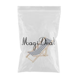 Maxbell 10xWooden Lounge Chair Blue White Striped 1/12 Dollhouse Miniature Furniture