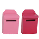 Maxbell 2xDollhouse Miniature Wooden Mail Box 1/12 Scale Pink