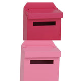 Maxbell 2xDollhouse Miniature Wooden Mail Box 1/12 Scale Pink