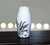 Maxbell 3pcs Dollhouse Miniature Ceramic Flower Vase with Black Painted Floral