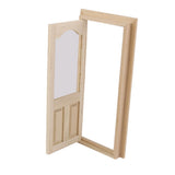 Maxbell 3xDollhouse Miniature Wooden Door Unpainted