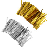 Maxbell 4xChic 800 Pcs Metallic Twist Ties for Candy   Cake Pop Cello Bag Gold