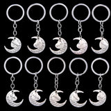 Maxbell 4xSilver Family Name Moon & Heart Key Ring Chain Keyring Xmas Gifts--mom