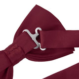 Maxbell 2x3pcs Men's Satin Bow Tie Cummerbund Hanky Handkerchief Wine Red