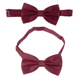 Maxbell 2x3pcs Men's Satin Bow Tie Cummerbund Hanky Handkerchief Wine Red