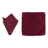 Maxbell 2x3pcs Men's Satin Bow Tie Cummerbund Hanky Handkerchief Wine Red