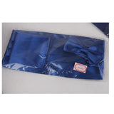 Maxbell 2x3pcs Men's Satin Bow Tie Cummerbund Hanky Handkerchief Royal Blue