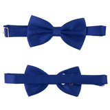 Maxbell 2x3pcs Men's Satin Bow Tie Cummerbund Hanky Handkerchief Royal Blue
