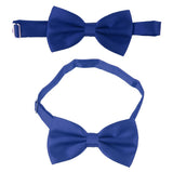 Maxbell 2x3pcs Men's Satin Bow Tie Cummerbund Hanky Handkerchief Royal Blue