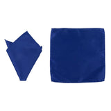 Maxbell 2x3pcs Men's Satin Bow Tie Cummerbund Hanky Handkerchief Royal Blue