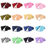 Maxbell Mens Necktie Woven Silk Tie Hanky & Cufflinks Set Wedding Party Neckwear Dark Blue
