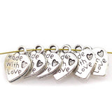 Maxbell 100pcs Heart & Angel Shape Charms for Jewelry Making Pendent Findings DIY Silver