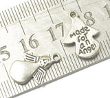 Maxbell 100pcs Heart & Angel Shape Charms for Jewelry Making Pendent Findings DIY Silver