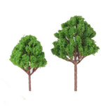 Maxbell 10pcs Train Model Multi Branched Tree Scenery 1/100 Scale Light Green