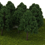 Maxbell 3x25x Dark Green Model Trees N Scale Train Layout Scenery Diorama 1:150