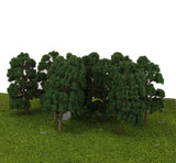 Maxbell 3x20Pcs Model Abies Holophylla Tress Train Railroad Scenery 1:150 Dark Green