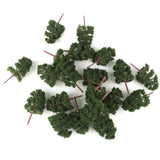 Maxbell 2x20Pcs Model Abies Holophylla Tress Train Railroad Scenery 1:150 Dark Green