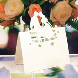 Maxbell 50 Laser Cut Lovers Name Place Cards Wedding Guest Table Cards White