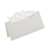 Maxbell 3x50 Butterflies Laser Cut Name Place Cards Wedding Guest Table Cards White