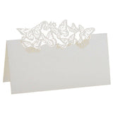 Maxbell 3x50 Butterflies Laser Cut Name Place Cards Wedding Guest Table Cards White