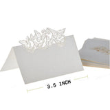 Maxbell 4x50 Butterflies Laser Cut Name Place Cards Wedding Guest Table Cards White