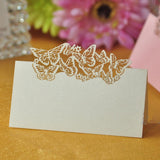 Maxbell 4x50 Butterflies Laser Cut Name Place Cards Wedding Guest Table Cards White