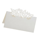 Maxbell 3x50 Butterflies Laser Cut Name Place Cards Wedding Guest Table Cards White