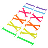 Maxbell Maxbell 1 Pair Adult No Tie Elastic Silicone Shoelaces Multicolor