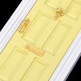 Maxbell 1:12 Dollhouse Miniature Wooden Yellow Exterior Door 6 Panel with Key