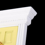 Maxbell 1:12 Dollhouse Miniature Wooden Yellow Exterior Door 6 Panel with Key