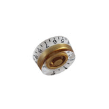 Maxbell 4pcs Speed Dial Knobs for   Epiphone Style Electric Guitars Gold/White