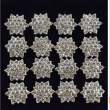 Maxbell 20Pcs Rhinestone Embellishments Flatback Silver Jewelry Crystal Button