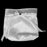 Maxbell 5xSatin Pearl Rhinestone Wedding Bridal Dolly Bag Handbag Ivory 22x22cm
