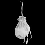 Maxbell 3xSatin Pearl Rhinestone Wedding Bridal Dolly Bag Handbag Ivory 22x22cm