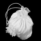 Maxbell 3xSatin Pearl Rhinestone Wedding Bridal Dolly Bag Handbag Ivory 21x22cm