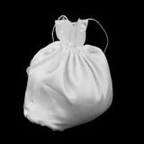 Maxbell 3xSatin Pearl Rhinestone Wedding Bridal Dolly Bag Handbag Ivory 21x22cm