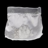 Maxbell 24xSatin Pearl Rhinestone Wedding Bridal Dolly Bag Handbag Ivory 21x22cm