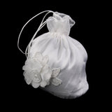 Maxbell 4xSatin Pearl Rhinestone Wedding Bridal Dolly Bag Handbag Ivory 21x22cm