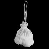 Maxbell 4xSatin Pearl Rhinestone Wedding Bridal Dolly Bag Handbag Ivory 21x22cm