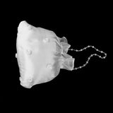 Maxbell 5xSatin Pearl Rhinestone Wedding Bridal Dolly Bag Handbag Ivory 22x20cm