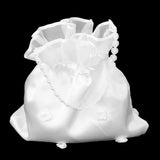 Maxbell 5xSatin Pearl Rhinestone Wedding Bridal Dolly Bag Handbag Ivory 22x20cm