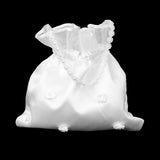 Maxbell 5xSatin Pearl Rhinestone Wedding Bridal Dolly Bag Handbag Ivory 22x20cm