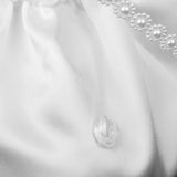 Maxbell 5xSatin Pearl Rhinestone Wedding Bridal Dolly Bag Handbag Ivory 22x20cm
