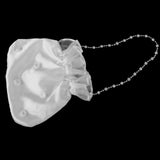 Maxbell 5xSatin Pearl Rhinestone Wedding Bridal Dolly Bag Handbag Ivory 22x20cm