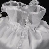 Maxbell 5xSatin Pearl Rhinestone Wedding Bridal Dolly Bag Handbag Ivory 22x20cm