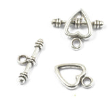 Maxbell 10 Sets Silver Toggle Clasps+25Pcs Alloy Silver Pendants Charms DIY Jewelry