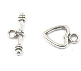Maxbell 10 Sets Silver Toggle Clasps+25Pcs Alloy Silver Pendants Charms DIY Jewelry