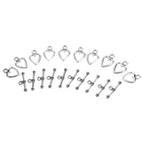 Maxbell 10 Sets Silver Toggle Clasps+25Pcs Alloy Silver Pendants Charms DIY Jewelry