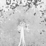 Maxbell Ring Pillow&Basket Set Sequin Rhinestone Wedding Decor Ribbon Flower -Silver