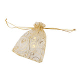 Maxbell 4x100pcs Golden Eyelash Organza Bag Wedding Gift Bag 9x12cm
